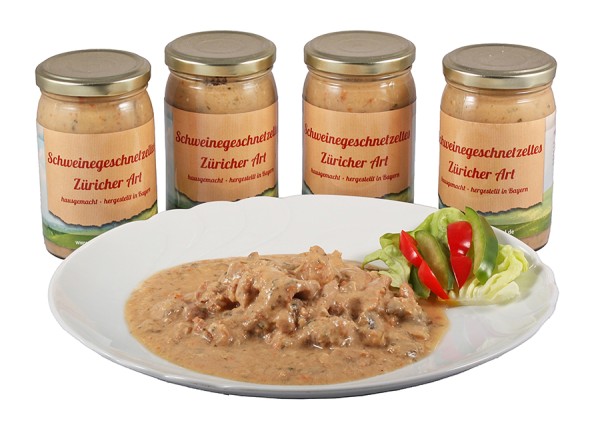 Schweinegeschnetzeltes Züricher Art im Glas