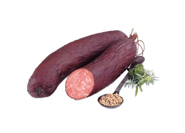 Schwarze Rauchsalami grob